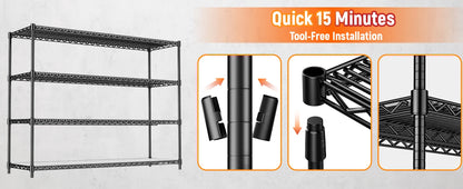 60" Wire Storage Shelving 2640 lbs - Adjustable