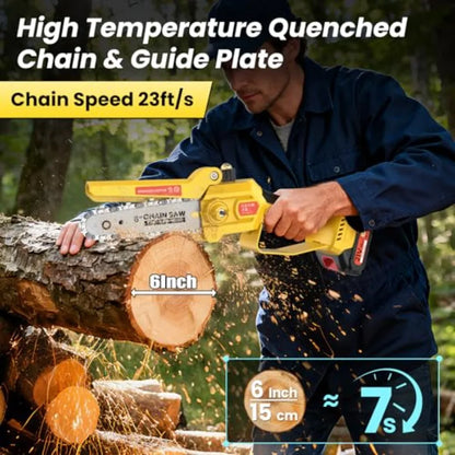 Cordless Pole Saw 6" Mini Chainsaw with Extension