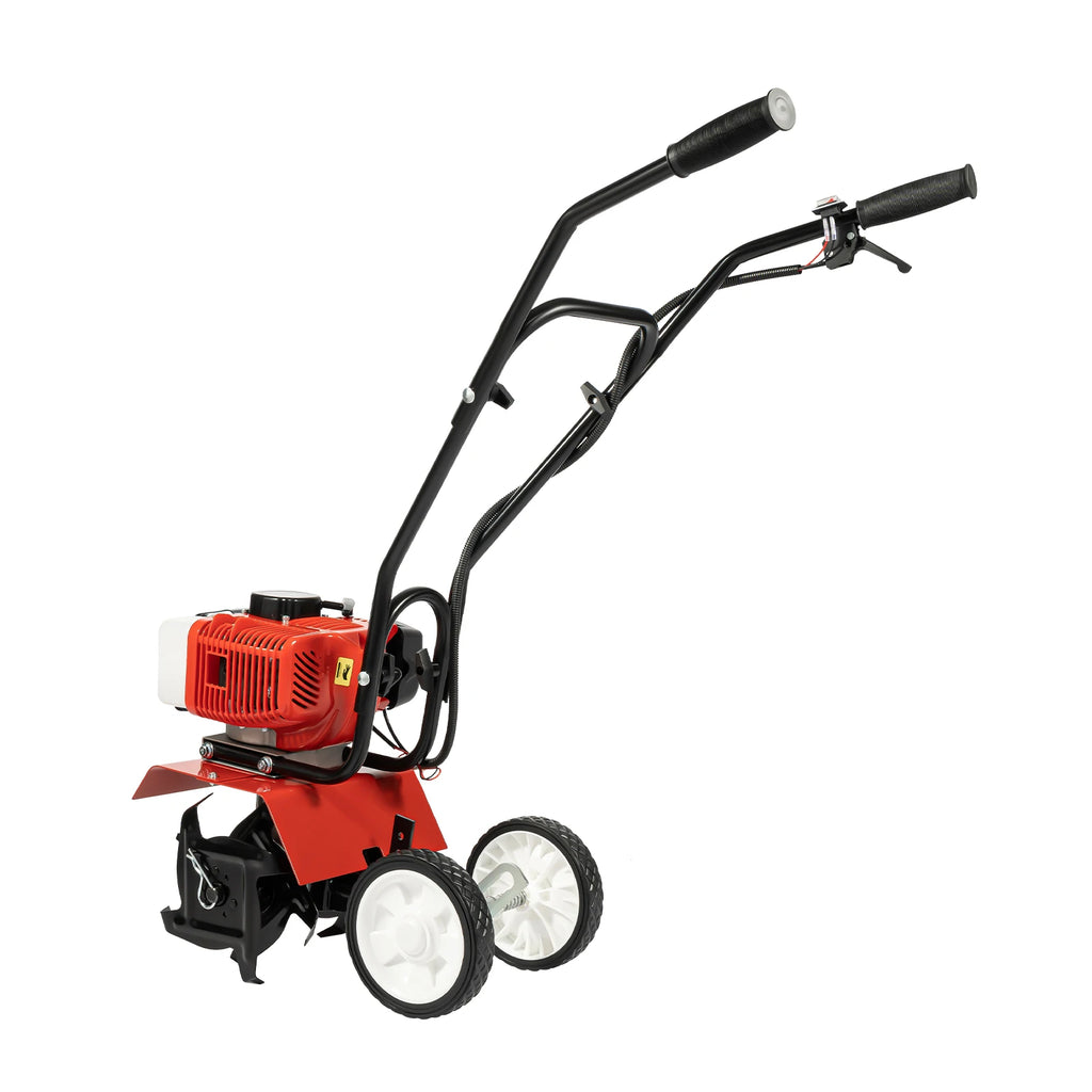 52CC 1700W Gasoline Garden Tiller Cordless 2-stroke Air-Cooled Cultivator Rotary for Trenching Loosening 12in/30cm Wide 12cm dp
