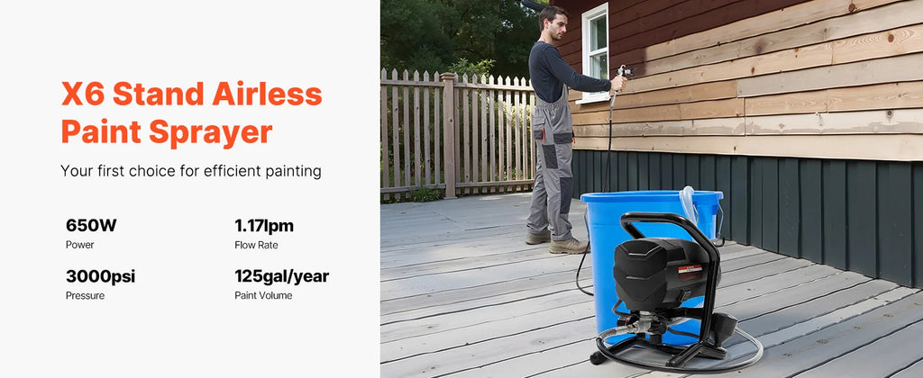 Stand Airless Paint Sprayer, 650W High Efficiency Airless Sprayer, 3000PSI Electric Paint Sprayer Machine Extension Rod