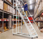 Outdoor Vertical Cage Ladders Steel Fiberglass FRP Material Angled Steel Cat Cage Step Ladder for Fire Escape Access
