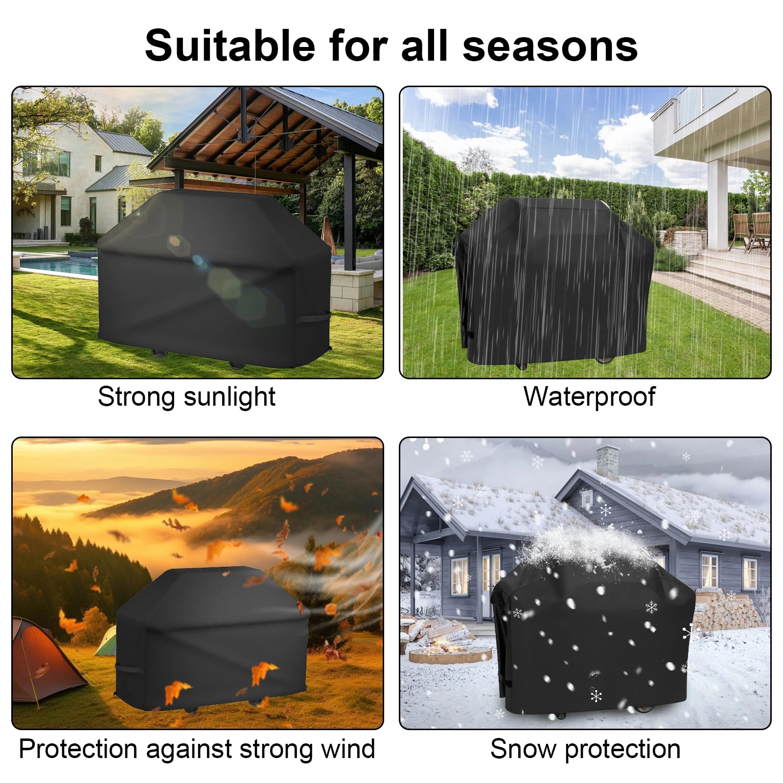 New BBQ Grill Barbeque Cover Anti-Dust Waterproof Heavy Duty Charbroil BBQ Cover Outdoor Rain Protective Barbecue Grill Covers