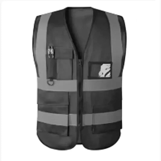 Reflective Safety Vest with Zip & Multi Pockets