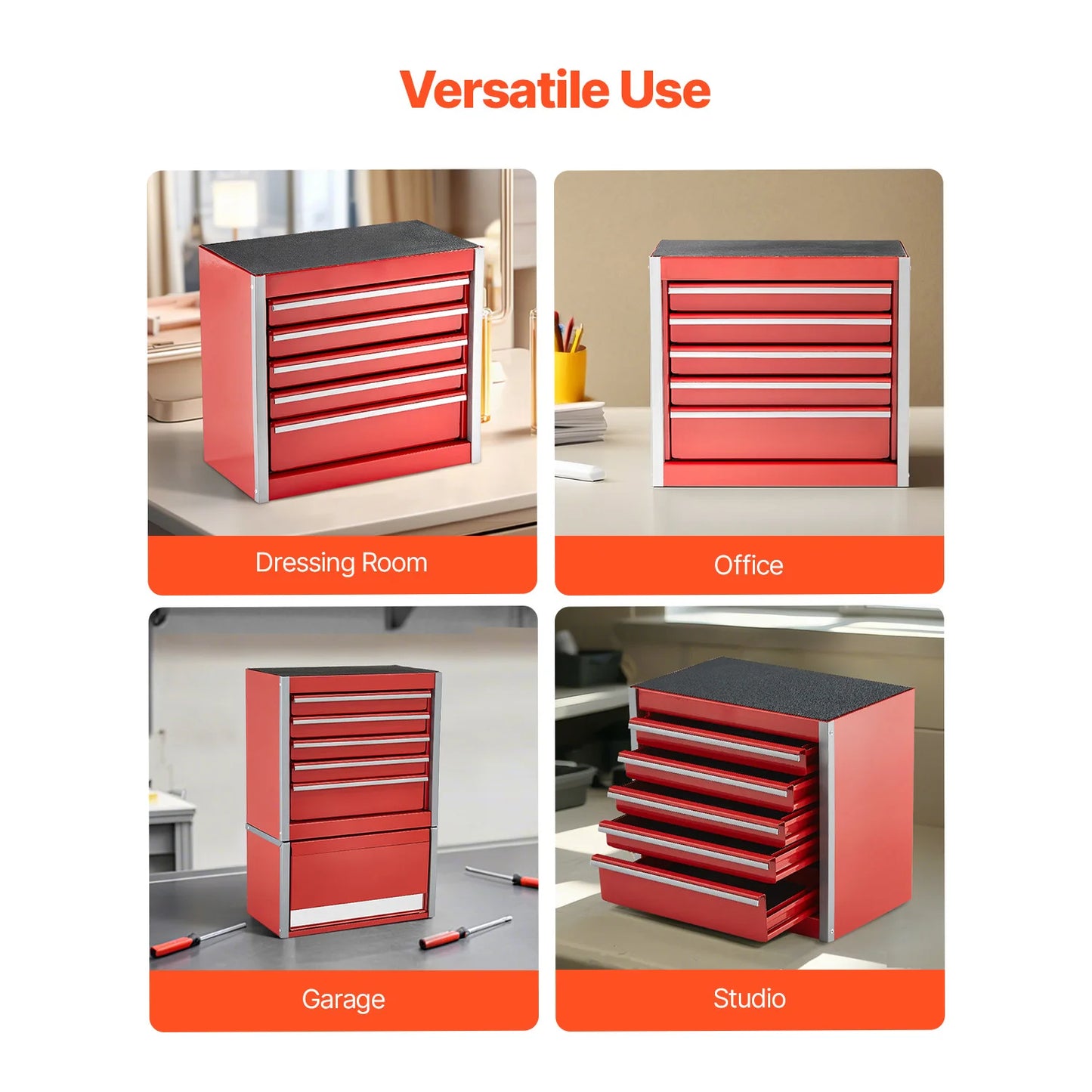 5-Drawer Metal Tool Box 8.6" - Portable Chest