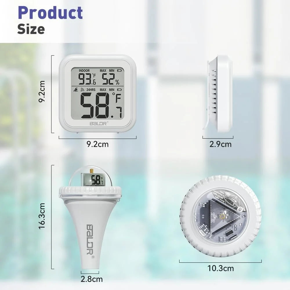 Pool Thermometer Wireless, Digital Pool Thermometer Floating With Remote Temperature Receiver