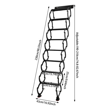 Wall Mounted Pull-Down Attic Ladder 6/7/8 Steps