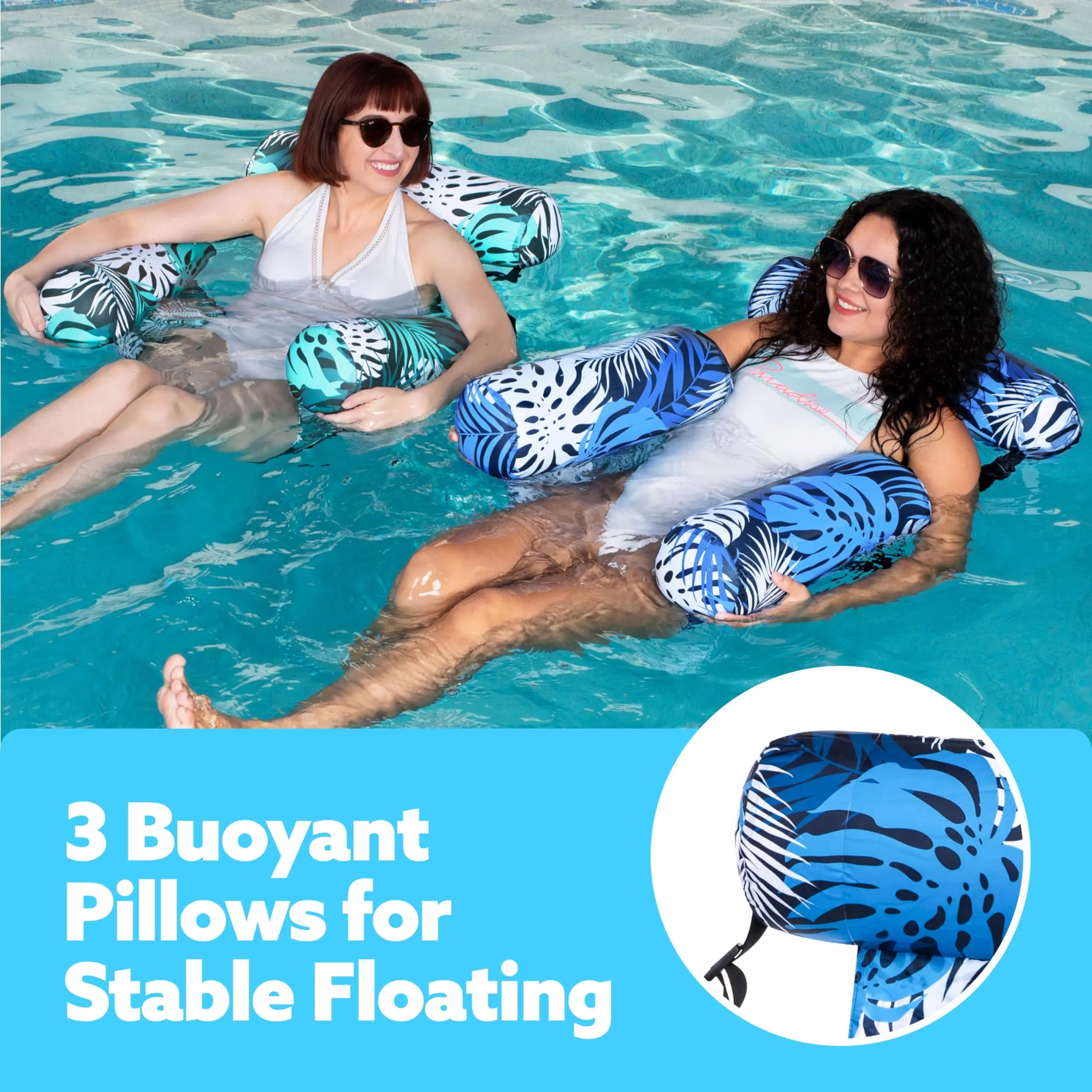 Summer Pool Water Hammock Air Mattresses Bed Beach Water Sports Lounger Inflatable Foldable Floating Row Swimming Chair