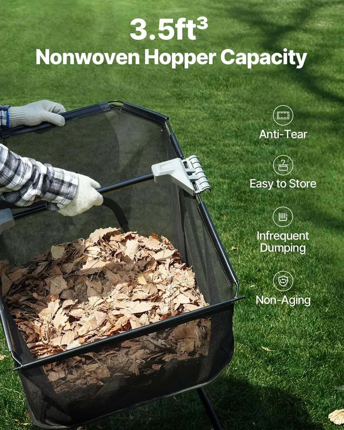 Push Lawn Sweeper,21-inch Leaf & Grass Collector,Strong Rubber Wheels & Heavy Duty Thickened Steel Durable to Use