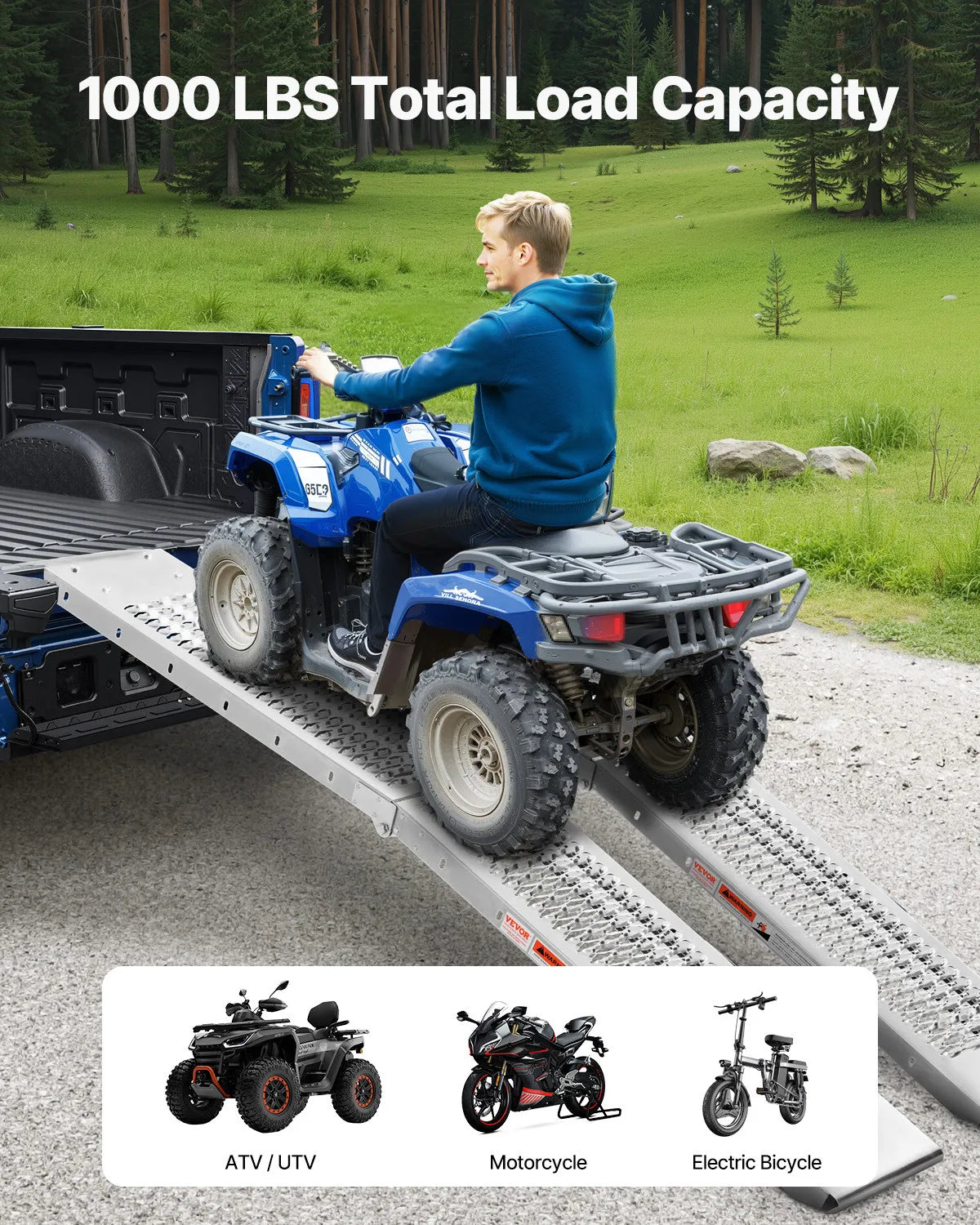 Heavy-Duty Steel Loading Ramps 1000 lbs (Pair)