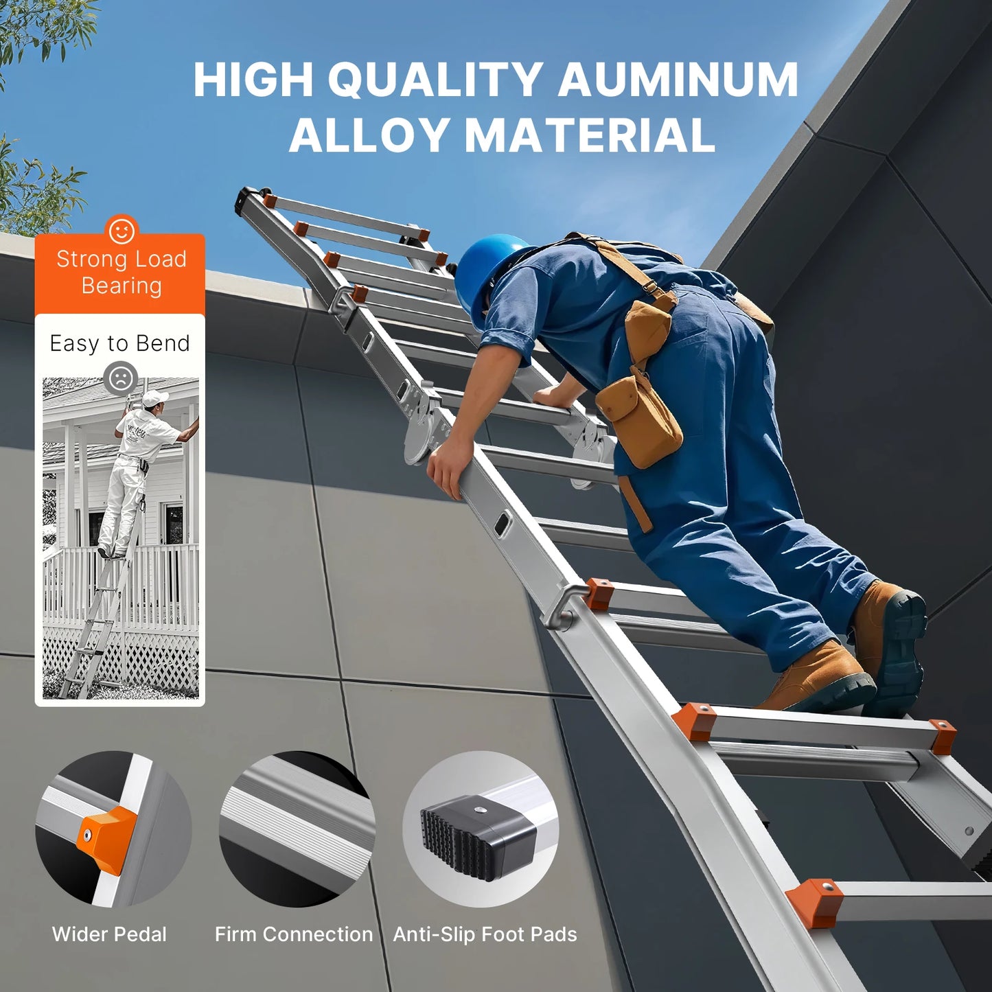 Compact A-Frame Aluminum Extension Ladder - RV