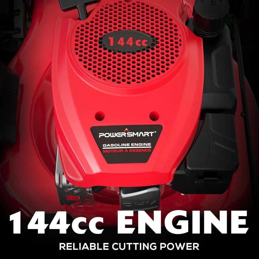 Gas Powered 21Inch 144cc Engine 2in1 WalkBehind Push Lawn Mower for Large Yard Maintenance Oil Included Ideal for Residential a
