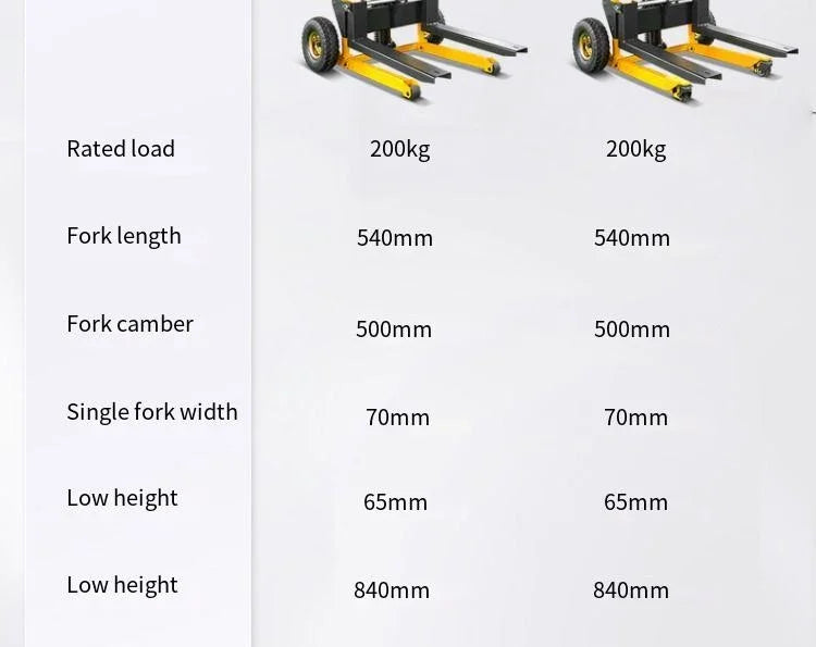 Folding mobile stacker manual forklift hydraulic transporter lifting platform truck loading and unloading household