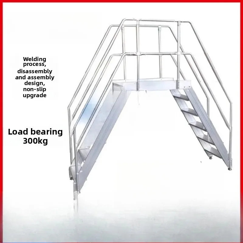 Aluminum alloy welded cross-line ladder Industrial climbing ladder Mobile cross-line ladder Disassembly and assembly