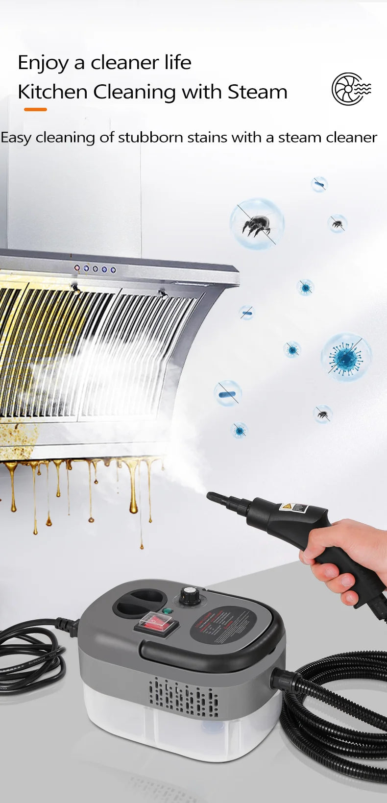 Kitchen oil stains Steam Cleaner High Temperature Disinfection Air Conditioning Kitchen Range Hood Machines cleaning machine
