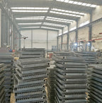 Outdoor Vertical Cage Ladders Steel Fiberglass FRP Material Angled Steel Cat Cage Step Ladder for Fire Escape Access