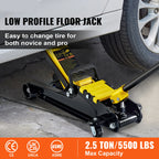 2.5T Floor Hydraulic Jack Pneumatic Low Profile Floor Jack Heavy-Duty Steel Racing Floor Jack with Piston Lift Pump
