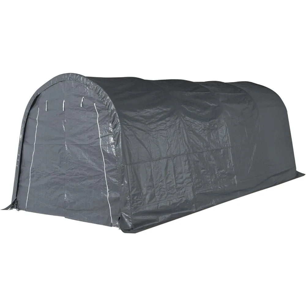 Carports, 10x20 FT Heavy Duty Car Canopy Garage, with All-Steel Metal Frame & Double Zipper Doors, Round Portable Outdoo