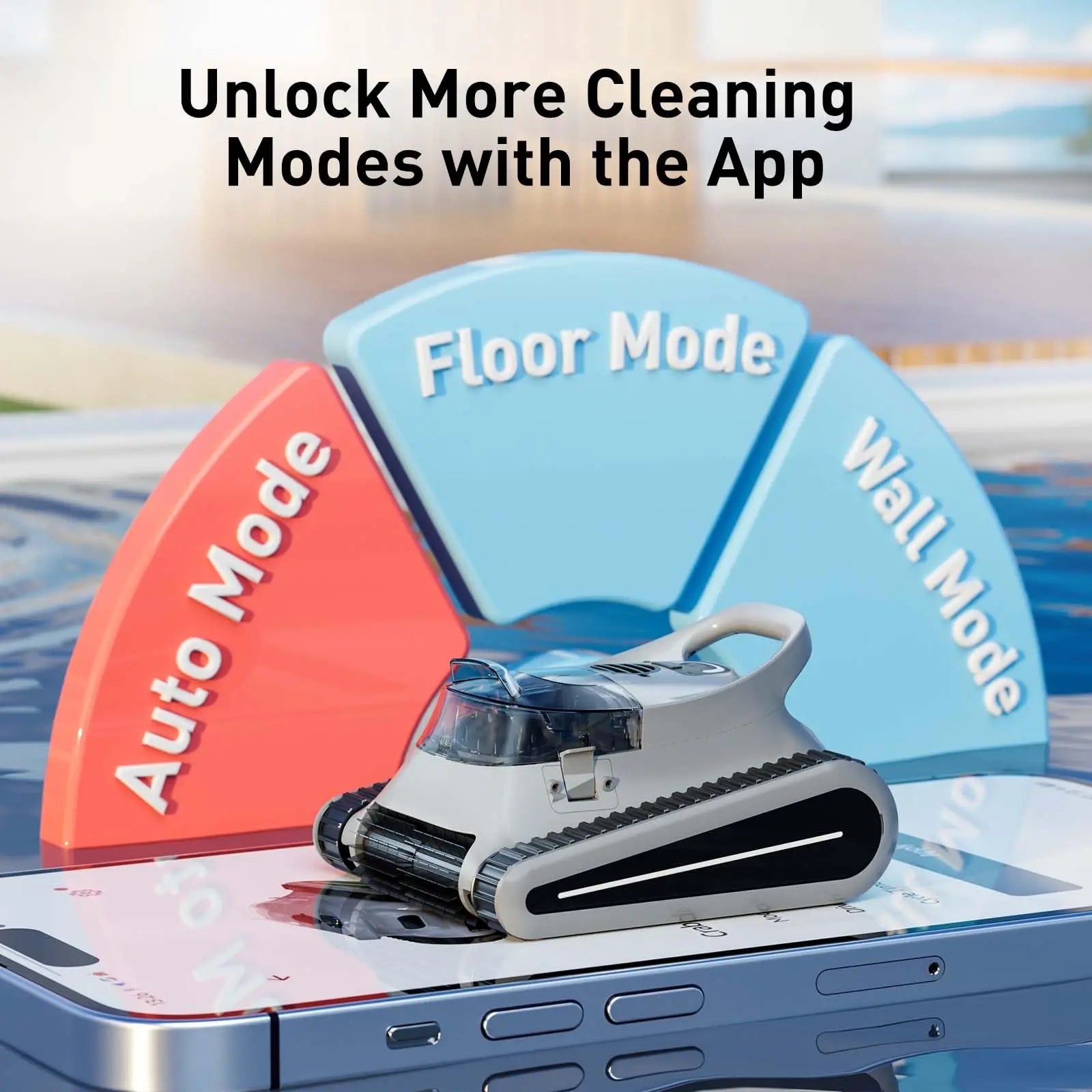 Robotic Cleaner, for Inground Pools up to 2000 Sq.ft, all and Waterline Cleaning Vacuum