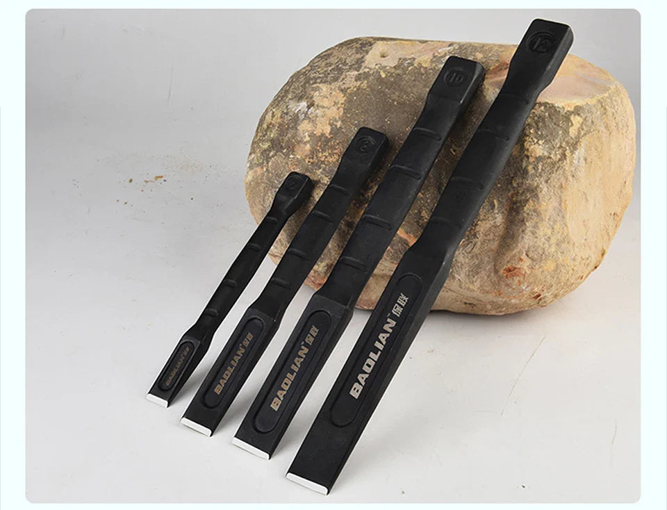6/8/10/12 Inch Chrome Vanadium Steel Stone Flat Chisel With Hand Guard Construction Cement Masonry Concrete Engraving Cut Tool