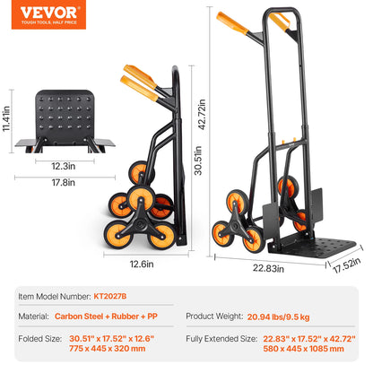 Stair Climbing Hand Truck 440/770 lbs with 6 Wheels