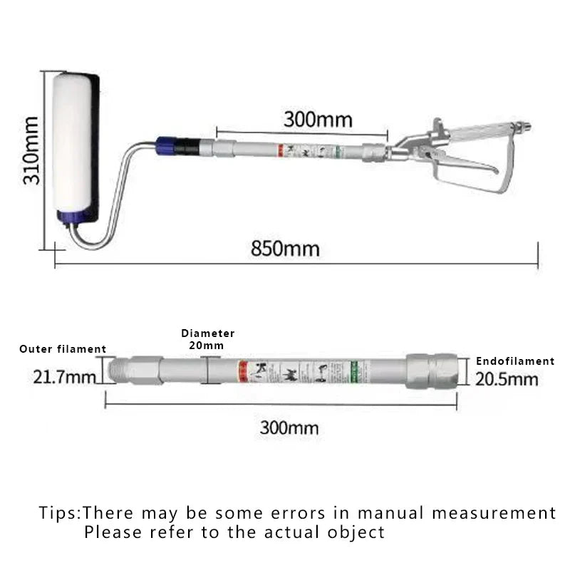 Airless Paint Roller Spray Extension Pole Spray Powder Coating Tools AirbrushHigh Pressure Paint Tools