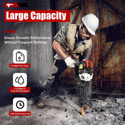 52CC Gasoline Jack Hammer - 1900W Concrete Breaker