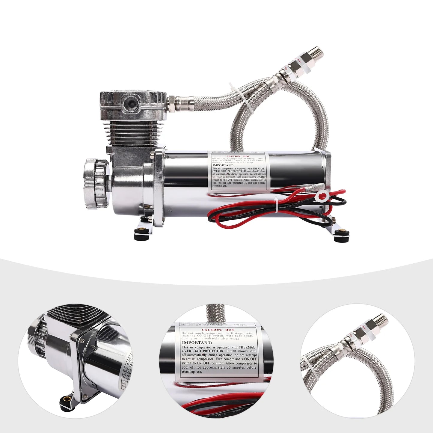12V Air Suspension Compressor Kit 200 PSI, 50 L/Min