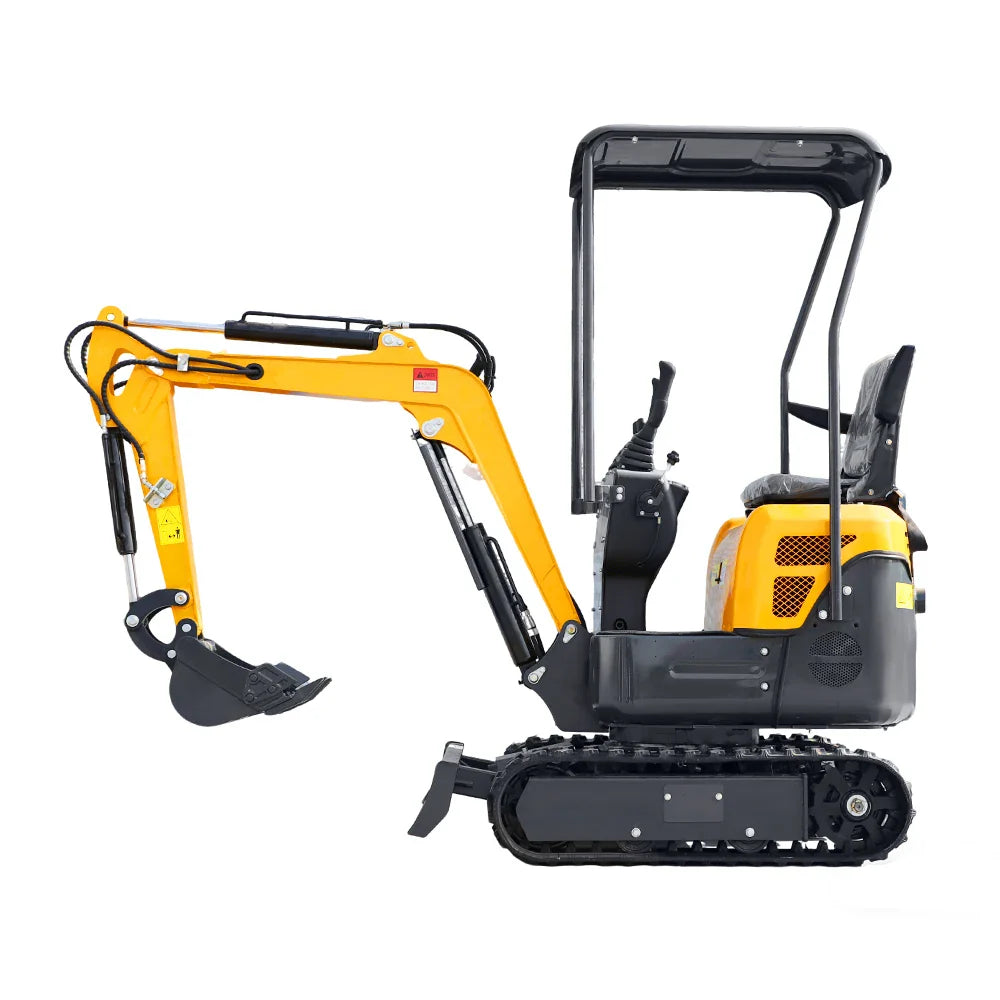 Mini Crawler Excavator 1.2 Ton EPA Engine Small Digger for Garden Farm Engineering Work, Multiple Auxiliary Tools Compatible.