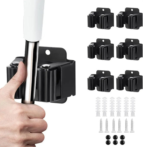 6-Pack Wall Mount Broom & Garden Tool Organizer