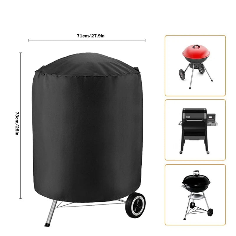 Grill Cover Round Rectangle Outdoor Waterproof Oxford Cloth Stove BBQ Protective Covers Heavy Duty Dustproof Garden Accessories