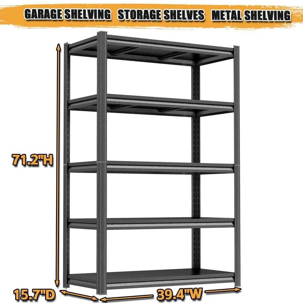 5-Tier Garage Shelving 3000 lbs, 71" H Metal Rack