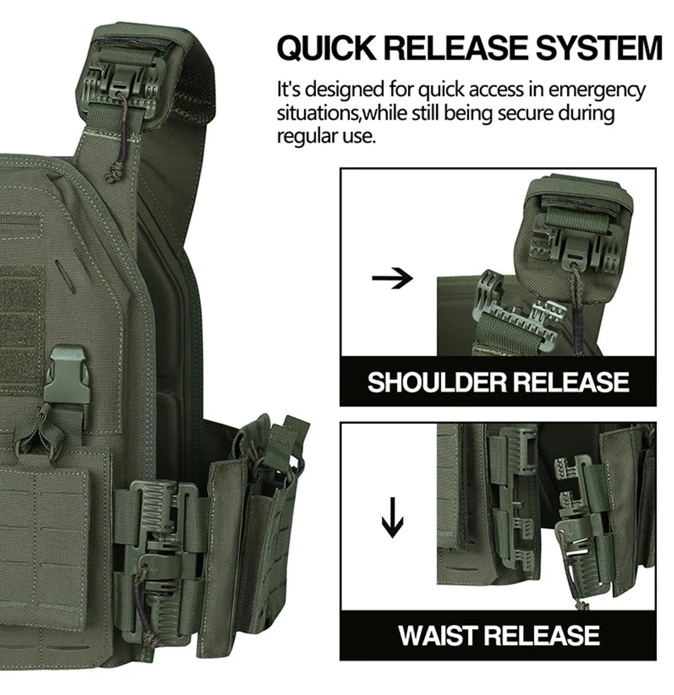 Ranger Green Plate Carrier Vest - Quick Release Molle