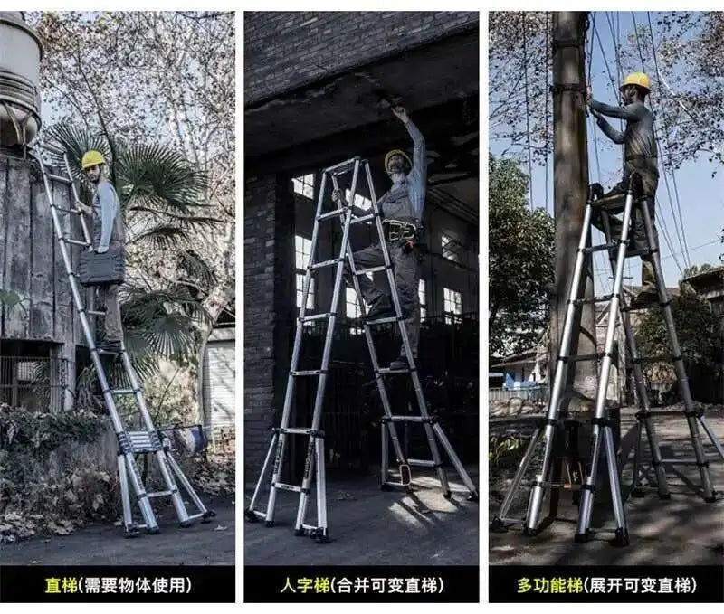 Aluminum Alloy Multifunction Telescopic Ladders Household Folding Herringbone Ladder Safety Engineering Ladders Lift Stairs