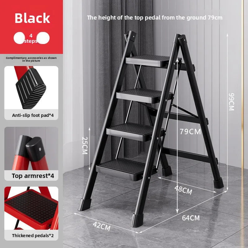 Herringbone ladder Household ladder Folding telescopic multifunctional indoor stairs Thickened climbing ladder Escalator