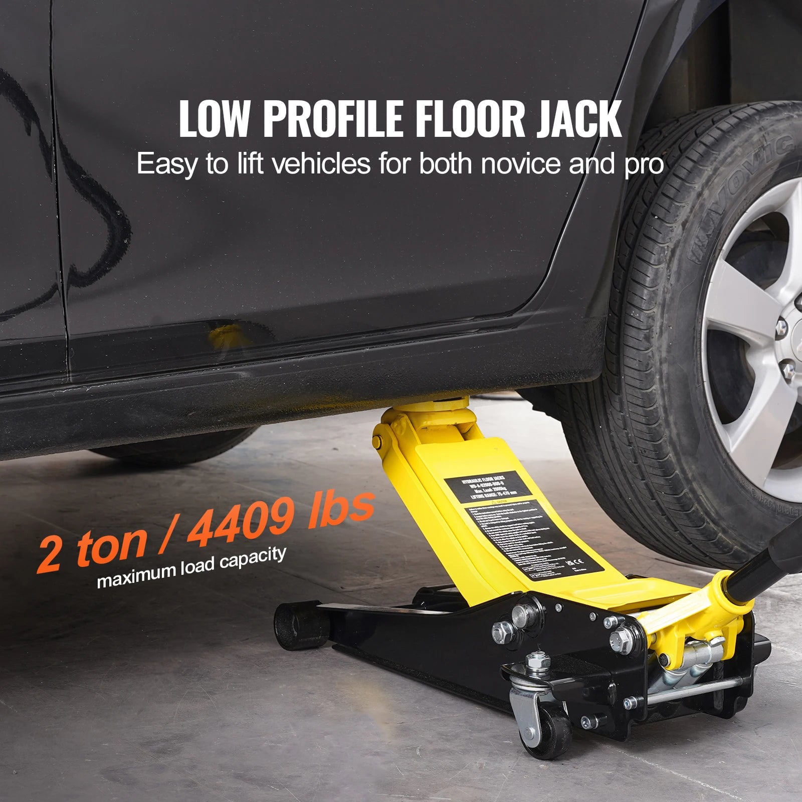 2 Ton Low Profile Floor Jack Heavy Duty Iron Hydraulic Racing Floor Jack Hydraulic Car Jack Dual Piston Quick Lift Pump