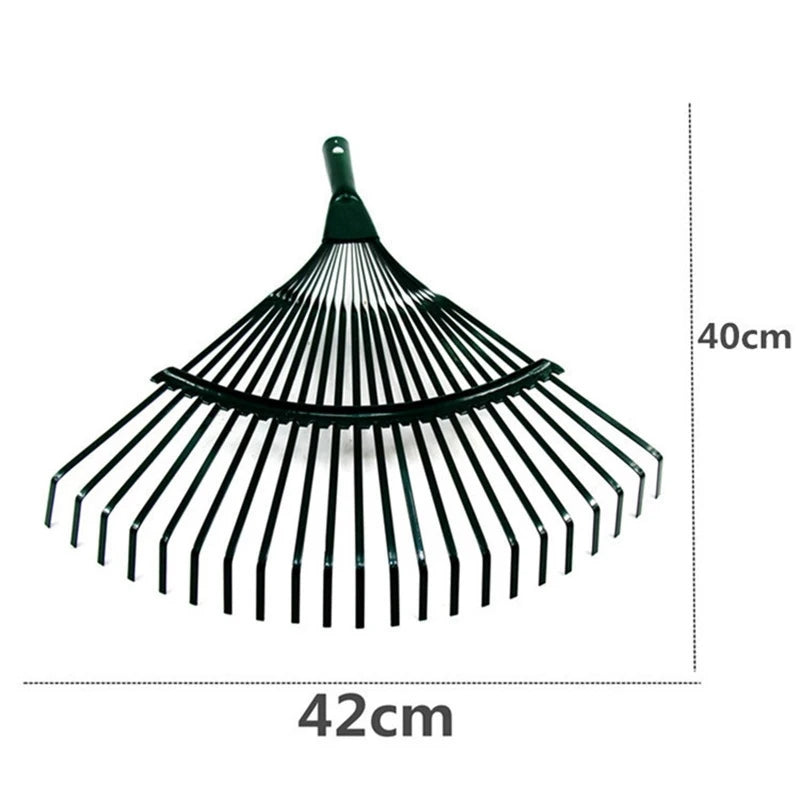 1Pc Garden Leaf Rake Grass Farming Rake Durable Iron Potting 22-tooth Garden Rake for Gardeners and Landscapers Reliable Tools