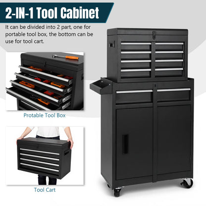 Large Rolling Mechanic Tool Cabinet with Double Door