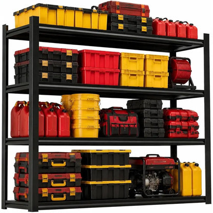 4-Tier Garage Storage Shelves 2500 lbs - Heavy Duty