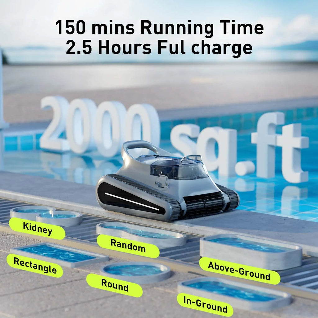 Robotic Cleaner, for Inground Pools up to 2000 Sq.ft, all and Waterline Cleaning Vacuum