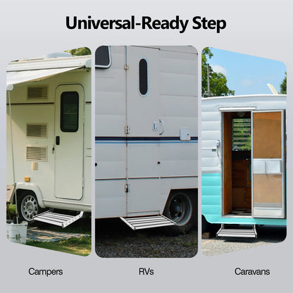 Folding RV Step 150kg with LED Light - Aluminum