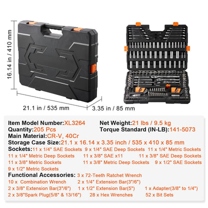 450-Piece Mechanics Tool & Socket Set SAE/Metric