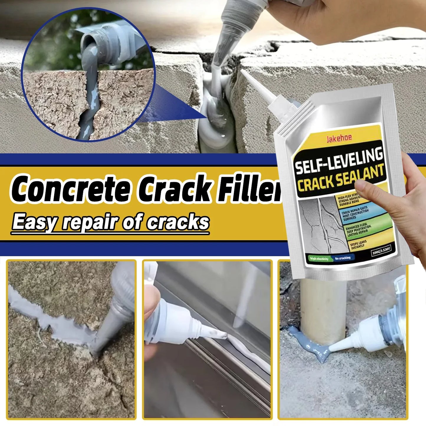 Self-Leveling Concrete Crack Filler - Waterproof
