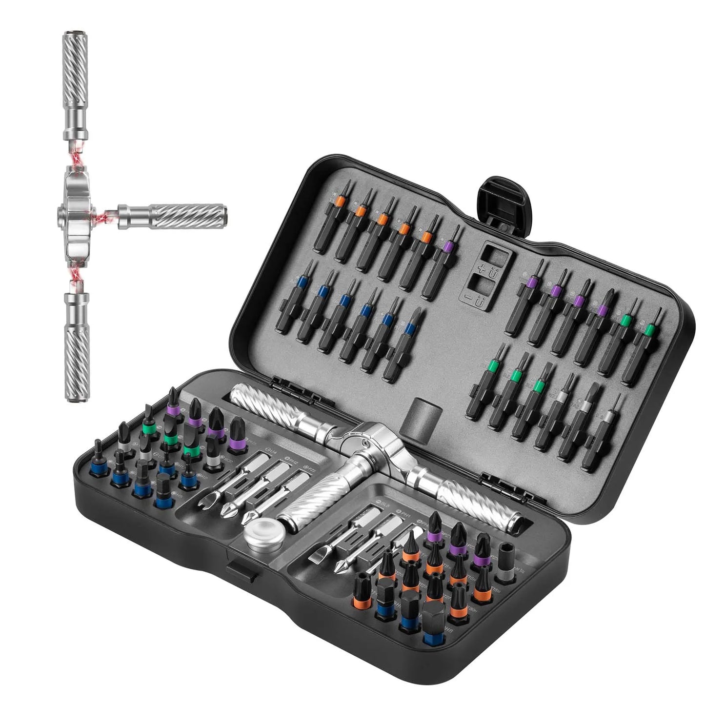 66-in-1 Ratchet Screwdriver Set with Magnetic Bits