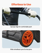 Push Lawn Sweeper,21-inch Leaf & Grass Collector,Strong Rubber Wheels & Heavy Duty Thickened Steel Durable to Use