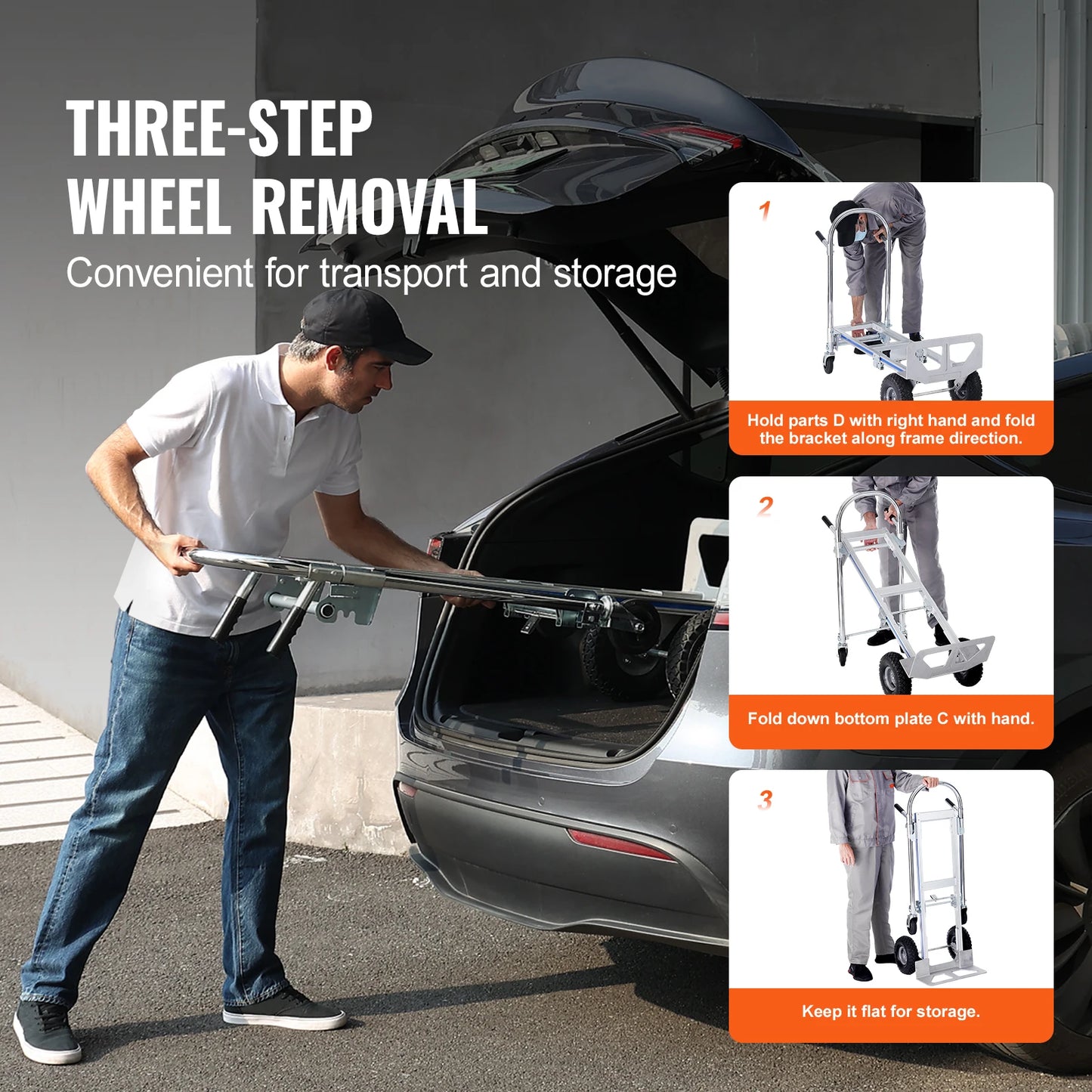Industrial Folding Hand Truck Aluminum - Collapsible Cart