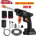 300W 30Bar Cordless High Pressure Car Washer Spray Water Gun 12000mAh Battery Foam Generator Car Washing Machine for Home