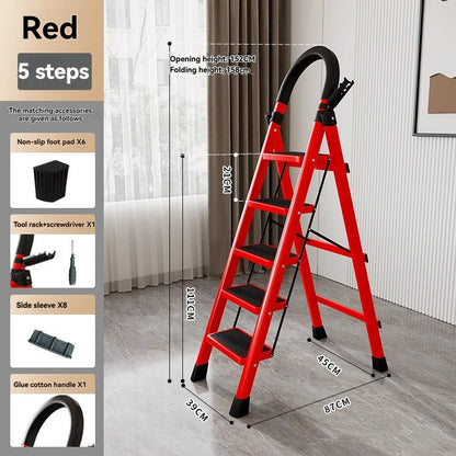 Folding Zigzag Step Ladder - Wide Pedal Indoor