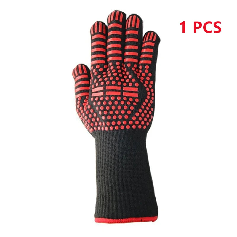 Temperature Resistance Microwave Oven Gloves Oven Mitts 500-800 Degrees Fireproof Barbecue Heat Insulation BBQ Gloves