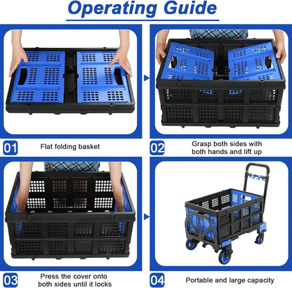 2-in-1 Folding Hand Truck with Basket, 330 lbs