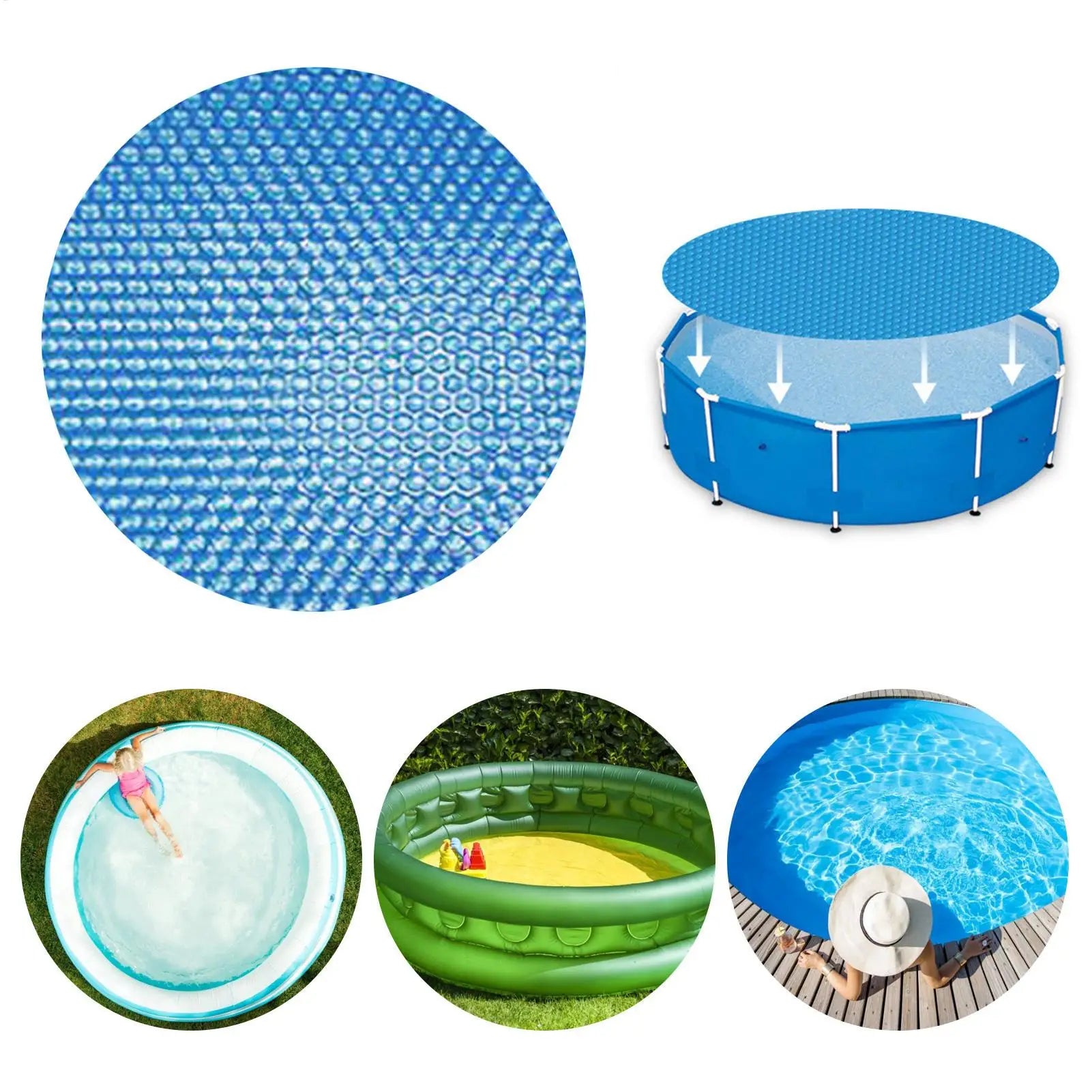 Solar pool cover Cuttable Round bubble Wrap Swimming Pool heat insulation blanket Tear Resistant Outdoor Hot Tub Protective Lid